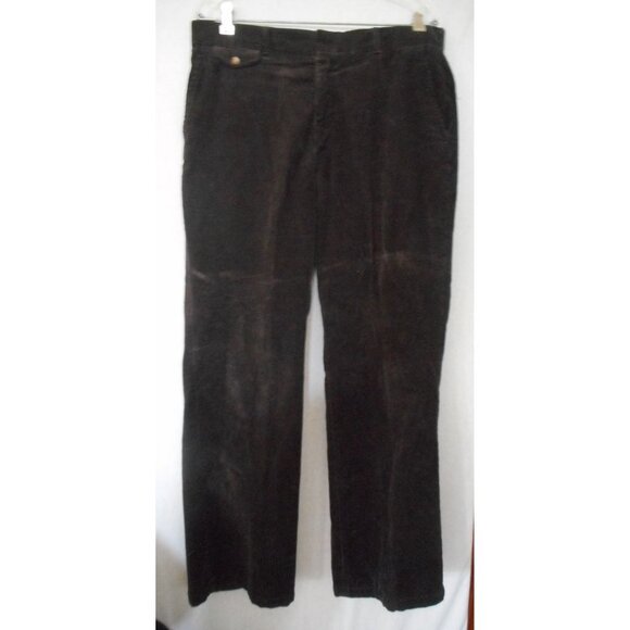 Dark Brown thick corduroy flat front Pants Men's W 36 - Picture 1 of 7